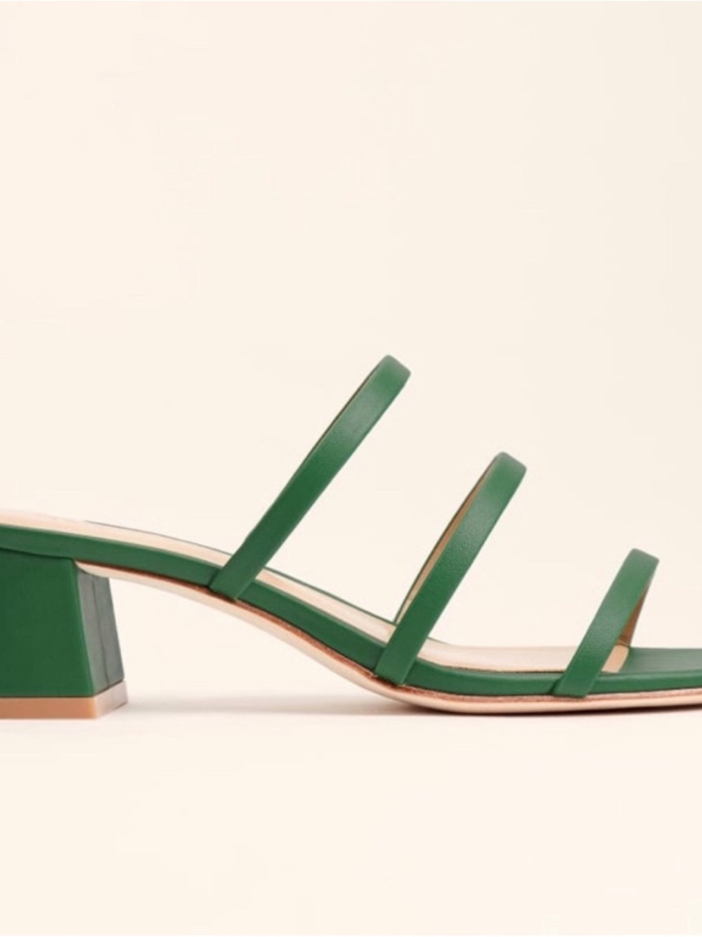 Reformation Green Strappy Heeled Sandal